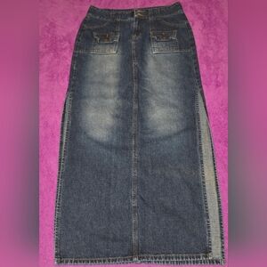 Denim Maxi Skirt Vintage Paris Blues Size 1
